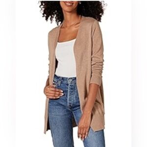 Cozy Tan Open Front Cardigan